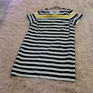 Blue and white striped dress